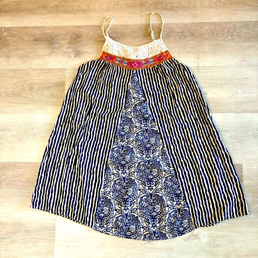 Flying Tomatoes Spaghetti Strap Patchwork Dress A… - image 3